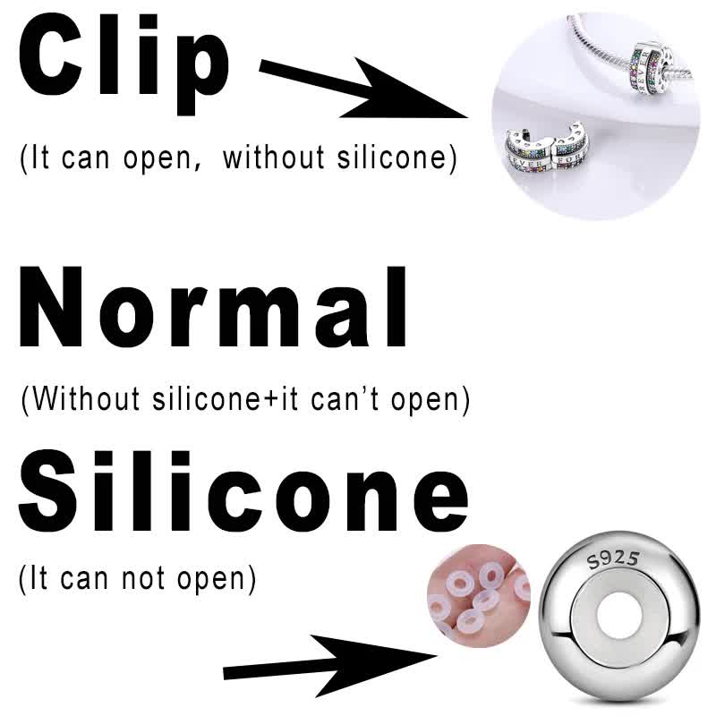 925 Sterling Silver Clip Charms Safety Chain Charm Silicone Stopper Bead Fit Jewelry Making For Bracelet T Diy PTC512.