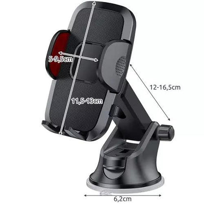 Car Phone Holder with Suction Cup Mount for Mobile Devices.