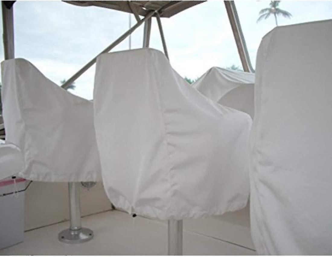 Outdoor Waterproof Chair Covers 2-Pack for Pontoon Boat Bench Protector Oxford Fabric Compatible with Pedestal Captain Chair.