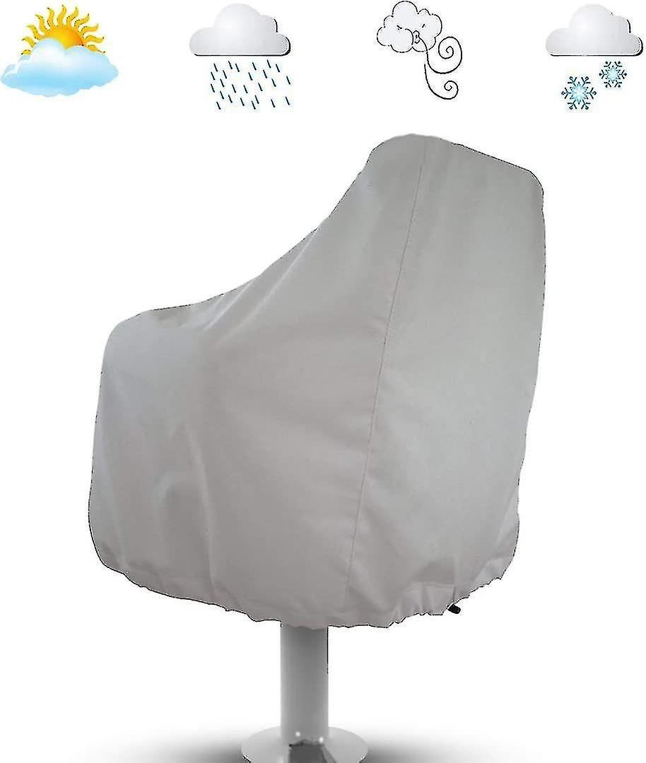 Outdoor Waterproof Chair Covers 2-Pack for Pontoon Boat Bench Protector Oxford Fabric Compatible with Pedestal Captain Chair.