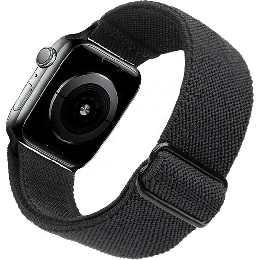 Compatible with Apple Watch Band 41mm 40mm 38mm Adjustable Stretchy Sport Strap for Men Women Black