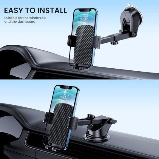 Universal Car Phone Holder with Military Suction Cup, 360Â° Rotation, Dashboard Mount for GPS \u0026 Phones.