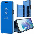Compatible with Samsung S21 FE Transparent Blue Full Body Protection Smart Case 360 Samsung.
