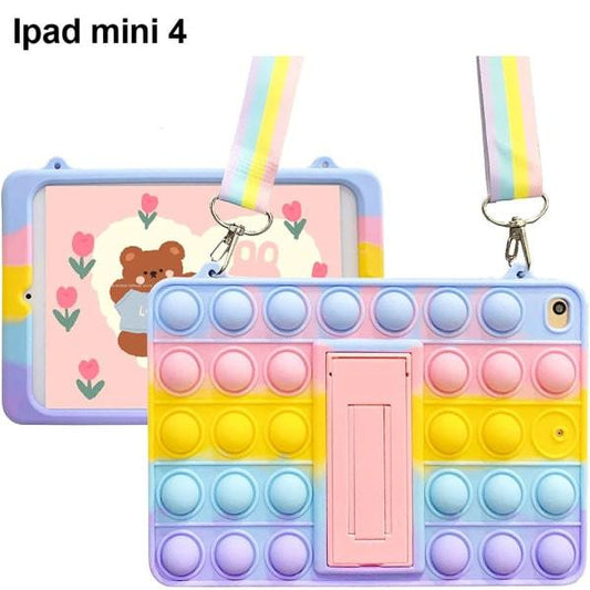 compatible with Tablet Case-Bear Head Color + Lanyard-IPAD mini 4_max.