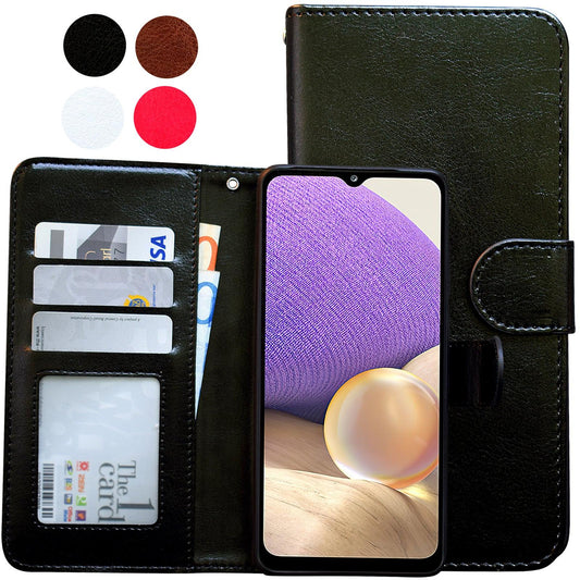 Compatible with Samsung Galaxy A32 5G Leather Case Protection White Max White.