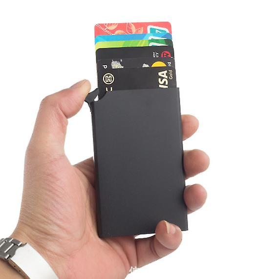 Men's Minimalist Slim Metal RFID Blocking Card Holder Wallet Contactless Card Protector