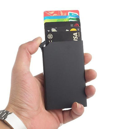 Men's Minimalist Slim Metal RFID Blocking Card Holder Wallet Contactless Card Protector