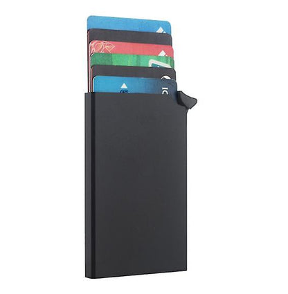 Men's Minimalist Slim Metal RFID Blocking Card Holder Wallet Contactless Card Protector