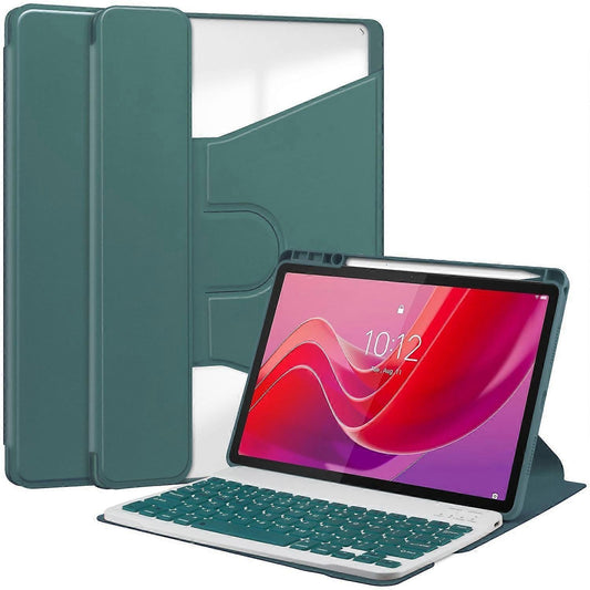 Lenovo Tab M11 Xiaoxin Pad 11 2024 Tablet Cover with Bluetooth Keyboard Stand PU Acrylic Case Compatible with Lenovo Multicolor Style C.