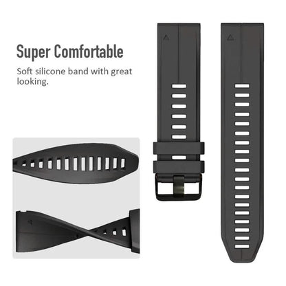 Silicone Strap for Garmin Fenix 7X 7 Pro Solar 6X 6 Sapphire 5 5X Plus 3 3HR Epix Compatible with Garmin QuickFit 22mm 26mm Army Green Watch Band