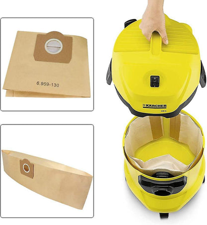 10-pack vacuum cleaner bags for Karcher 6.959-130.0 filter bags A 2201/2204/2504.
