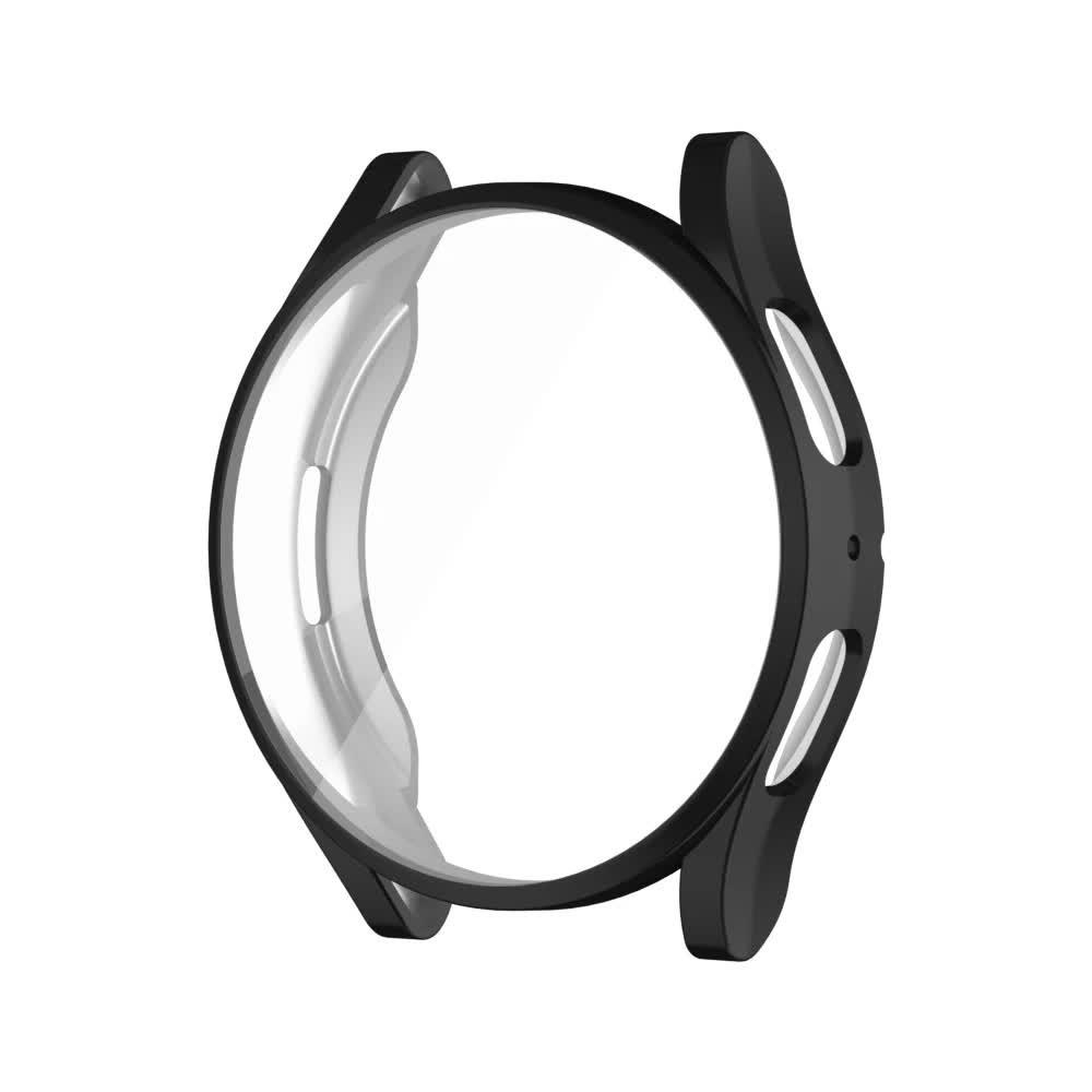 Compatible with Samsung Galaxy Watch 4 5 6 Screen Protector Case 40mm 44mm with Silicone TPU Bumper Black Galaxy Watch6 44mm.
