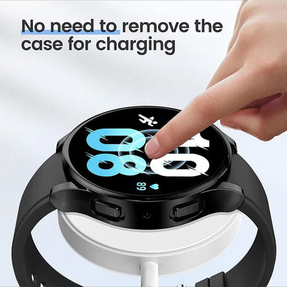 Compatible with Samsung Galaxy Watch 4 5 6 Screen Protector Case 40mm 44mm with Silicone TPU Bumper Black Galaxy Watch6 44mm.