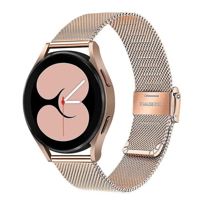 Stainless Steel Bracelet Compatible withSamsung Galaxy Watch 4 5 6 40mm 44mm Mesh Loop Bling Case Gold Set.