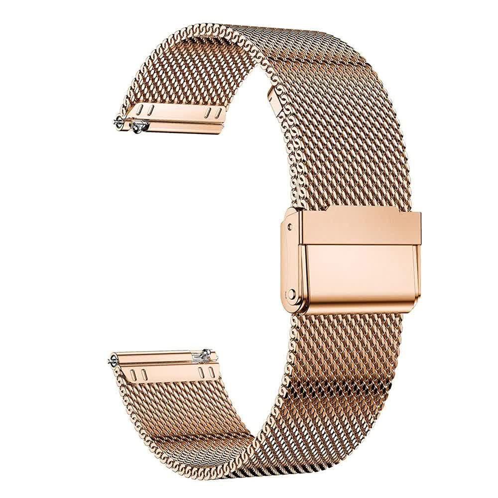 Stainless Steel Bracelet Compatible withSamsung Galaxy Watch 4 5 6 40mm 44mm Mesh Loop Bling Case Gold Set.
