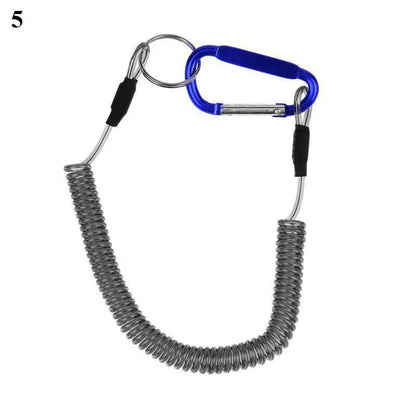 Anti-Lost Phone Spring Key Cord Compatible with Outdoor Spiral Stretch Keychain Elastic Spring Rope Metal Carabiner Lock Hook 5 1.2m