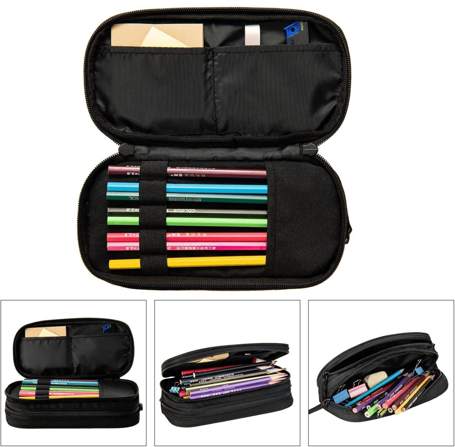 Blue sports pencil case with soccer motif, spacious and durable pencil case with zippers, soccer pencil case Soccer Blue Soccer Blue.