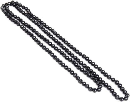 Black Pearl Necklace Extra Long Faux Pearl Chain Multi-Layer Sweater Necklace for Women