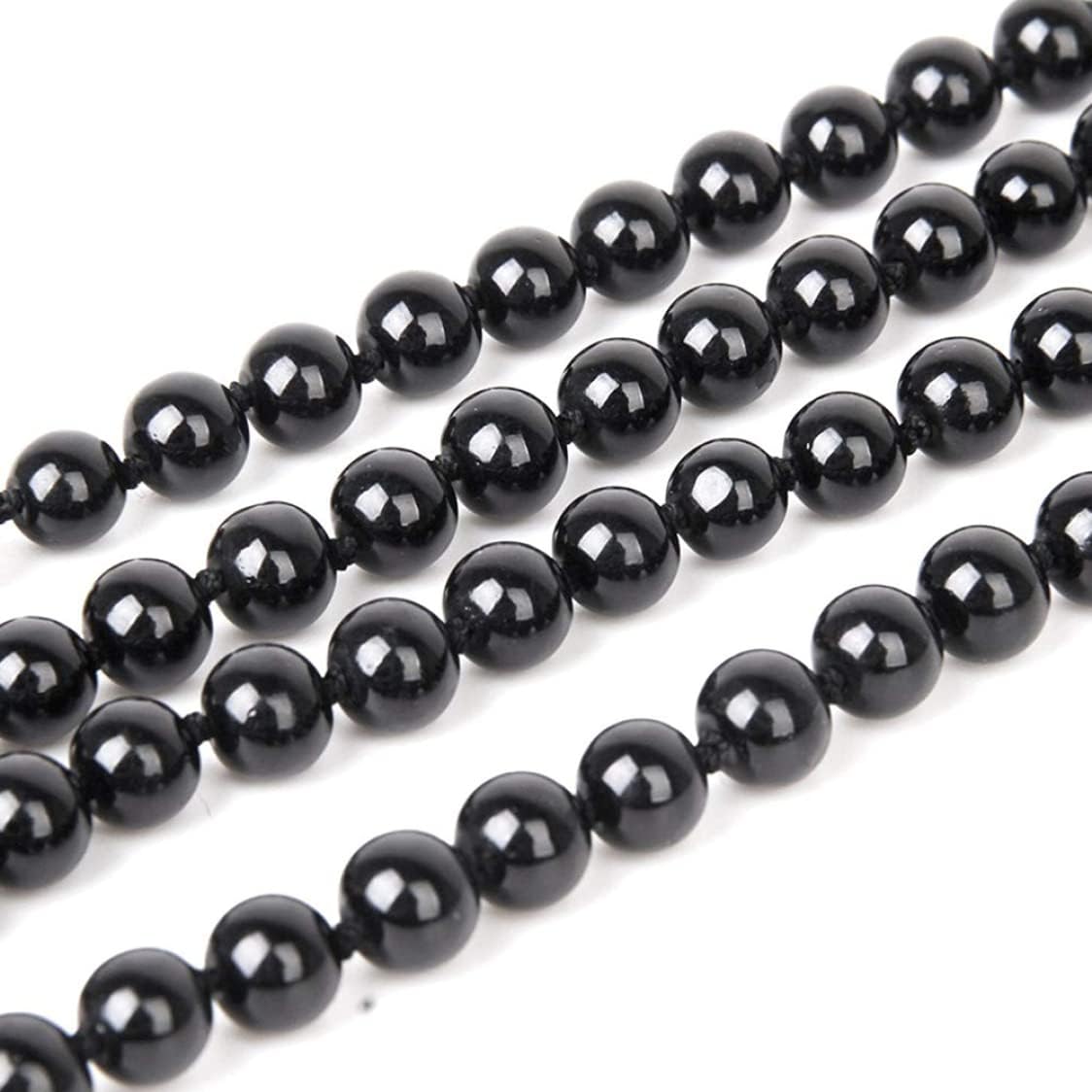 Black Pearl Necklace Extra Long Faux Pearl Chain Multi-Layer Sweater Necklace for Women