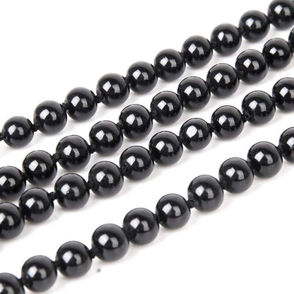 Black Pearl Necklace Extra Long Faux Pearl Chain Multi-Layer Sweater Necklace for Women