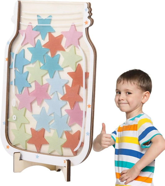 Star Reward Jar and Dinosaur Reward Board with Positive Behavior Chart for Classroom Management.