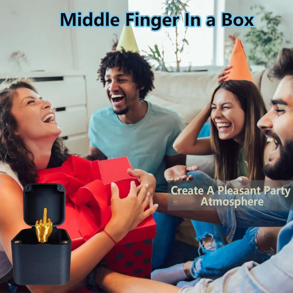 Middle Finger in a Box, Box of Middle Fingers, Middle Finger Surprise Gift, Joke Gift with Protruding Hand for Adults, for the Office (1 pc) 1Pcs.