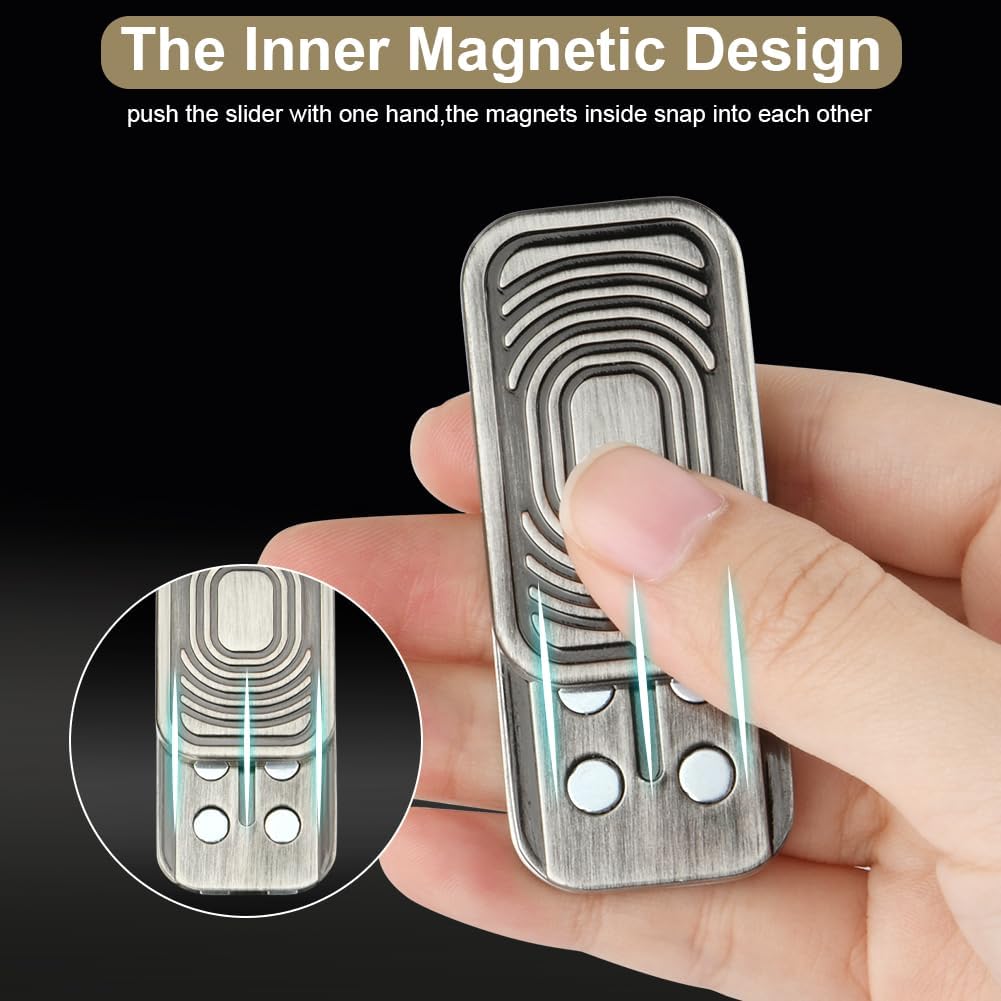 Metal Fidget Slider Toy, EDC Fidget Toy for Adults, Stress Relief for Anxiety.