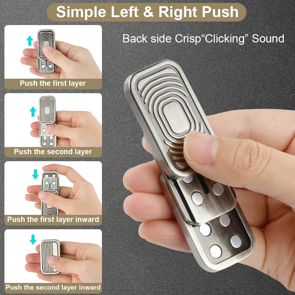 Metal Fidget Slider Toy, EDC Fidget Toy for Adults, Stress Relief for Anxiety.