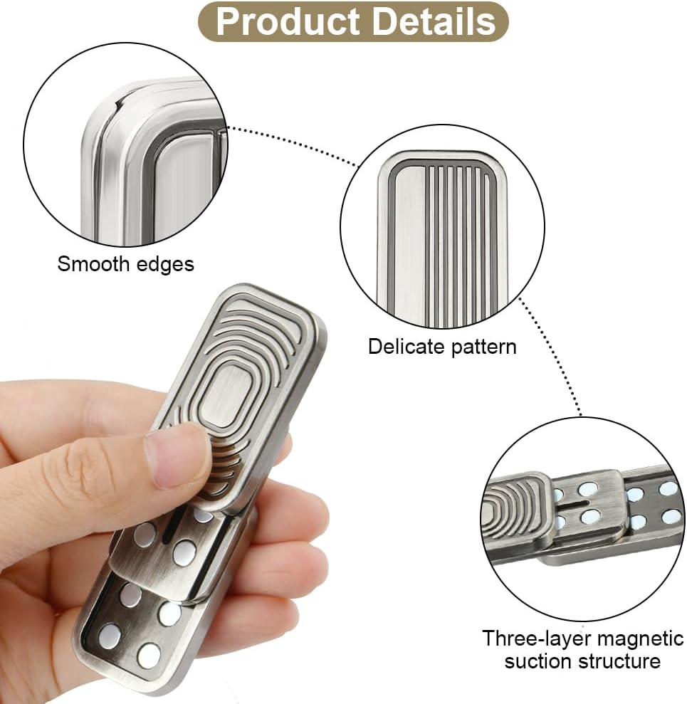 Metal Fidget Slider Toy, EDC Fidget Toy for Adults, Stress Relief for Anxiety.