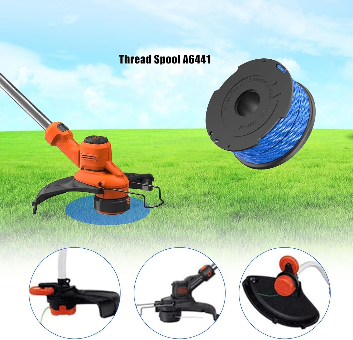 Replacement Spool for Black \u0026 Decker A6441 Trimmer Line 1.65mm Compatible with GL652 GL655 GL650 GL660 GL680