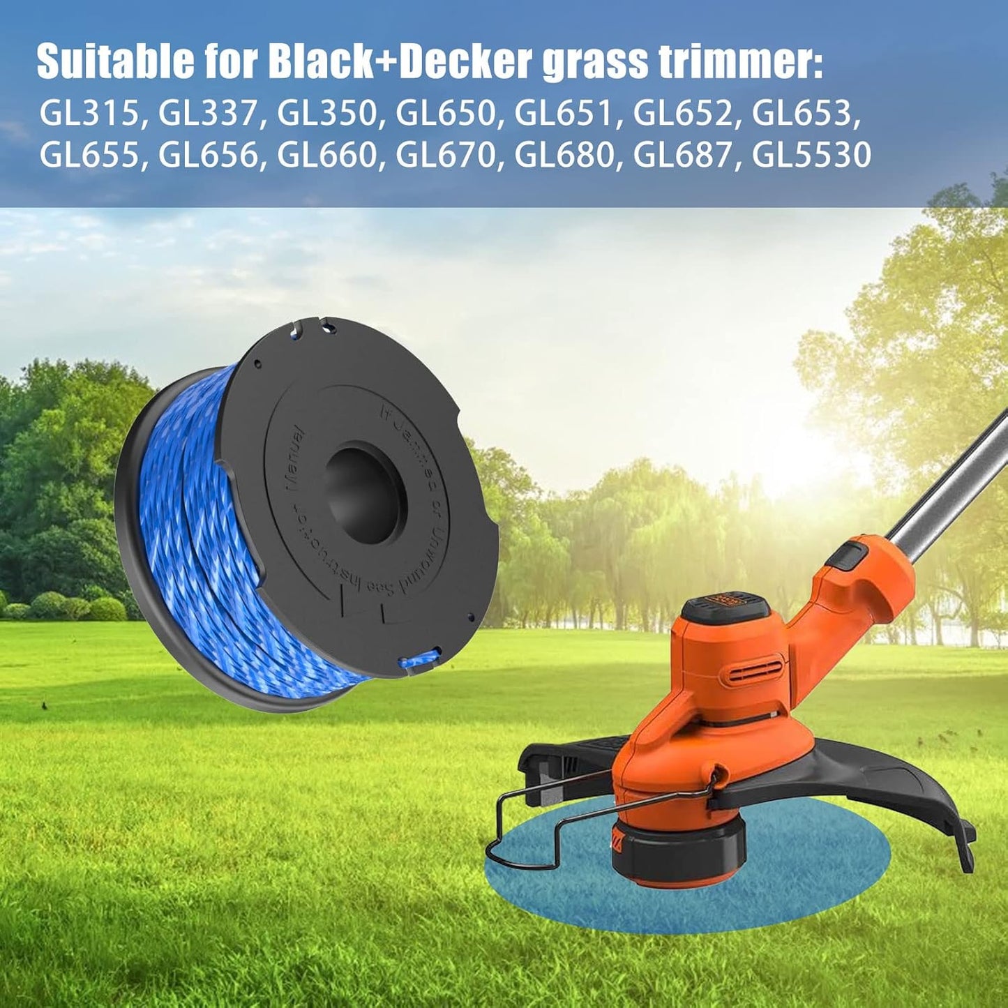 Replacement Spool for Black \u0026 Decker A6441 Trimmer Line 1.65mm Compatible with GL652 GL655 GL650 GL660 GL680