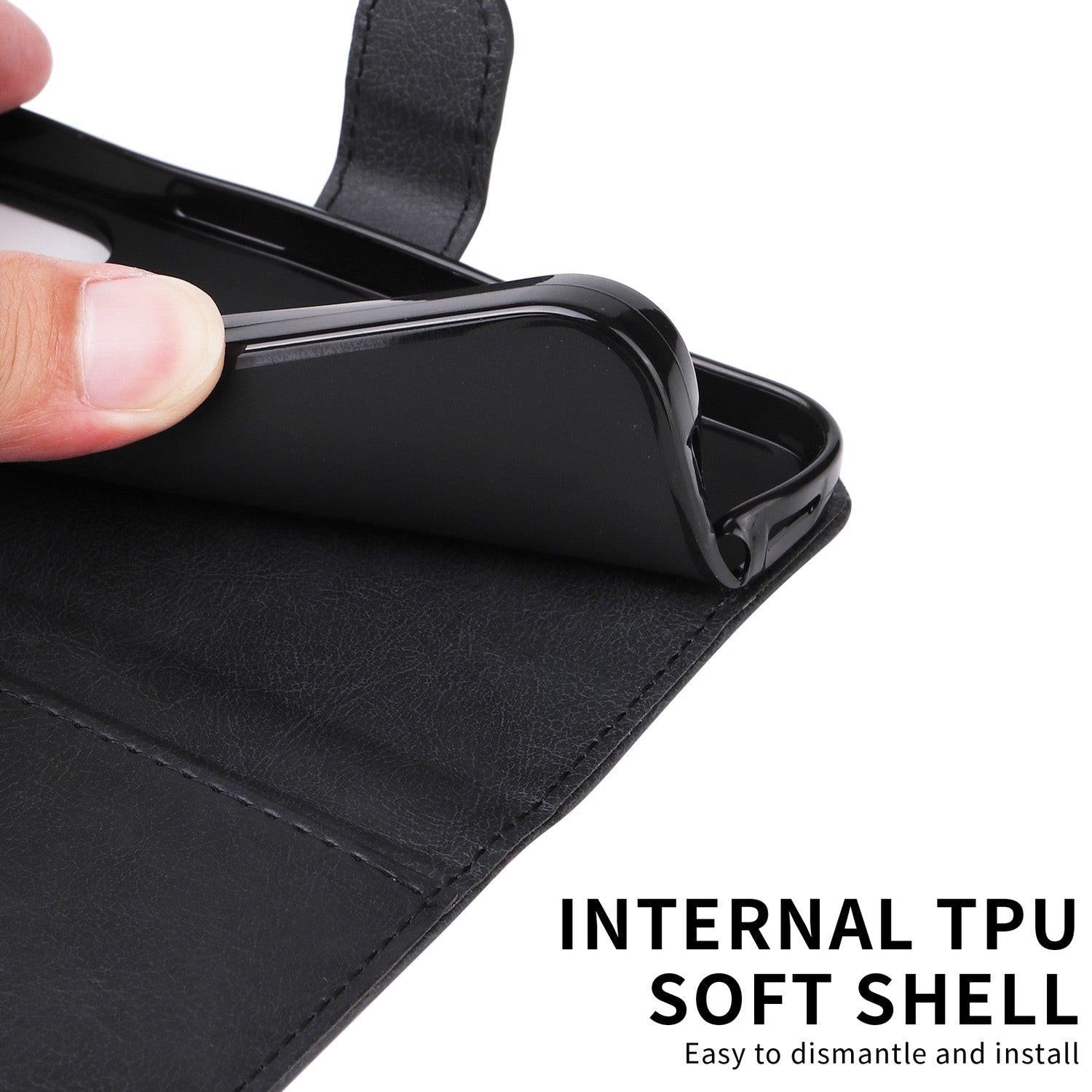 Xiaomi Redmi A5 4G Leather Wallet Case with Card Slots, PU Leather Cover, MGF Black Color, Compatible with Xiaomi.