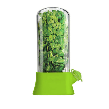 Herb Keeper | Extends freshness up to 3 weeks | Hydroponic Herb/Cilantro Preservation Jar - Kitchen Herb Vase with Drainage Valve（Black）