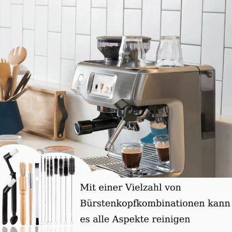 Professional Coffee Machine Cleaning Brush Set | 6-Piece Multi-functional Tool Kit | Includes Dosing Needle / Bent Cleaning Brush / Flat Cleaning Brush / Wooden Handle Cleaning Brush / Metal Handle Cleaning Brush / Bent Brush with Spoon | Suitable for dee.