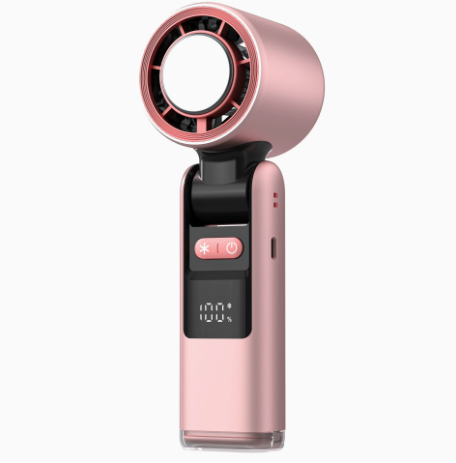 Portable Fan Handheld Mini Turbo Fan Battery ï¼ High Speed Powerful Ice Cooling 5 Speed Adjustable Rechargeable Personal Fans for Beach Camping Travel Working ï¼Cherry Blossom Pinkï¼.