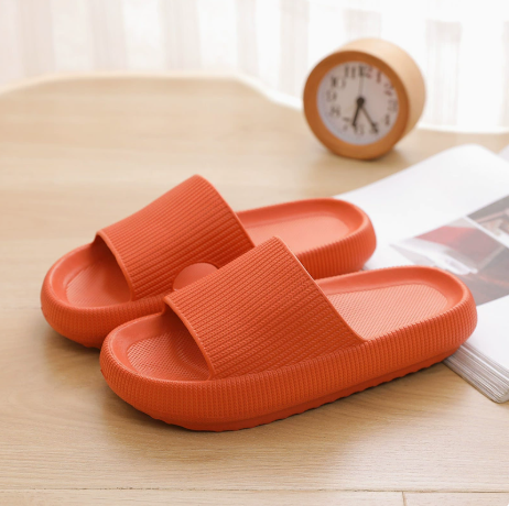 Cloud Slippers for Women and Men, Pillow House Slippers Shower Shoes Indoor Slides Bathroom Sandals, Ultimate Comfort, Lightweight, Thick Sole, Non-Slip, Easy to Clean orange（44-45）