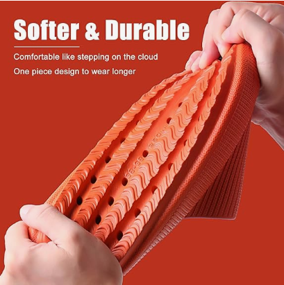 Cloud Slippers for Women and Men, Pillow House Slippers Shower Shoes Indoor Slides Bathroom Sandals, Ultimate Comfort, Lightweight, Thick Sole, Non-Slip, Easy to Clean orange（44-45）