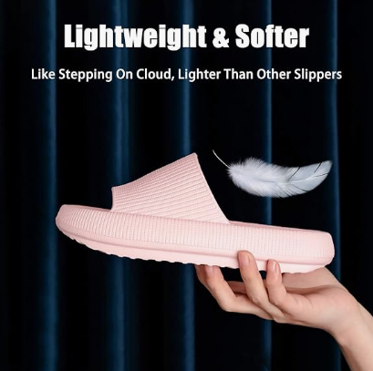 Cloud Slippers for Women and Men, Pillow House Slippers Shower Shoes Indoor Slides Bathroom Sandals, Ultimate Comfort, Lightweight, Thick Sole, Non-Slip, Easy to Clean pink（42-43）