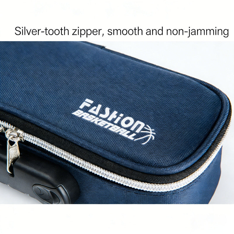 Large Capacity Pencil Case with 4 Compartments Canvas Pen Pouches Multilayer Pen Organizers Bag Oxford Fabric Pencil(blue)