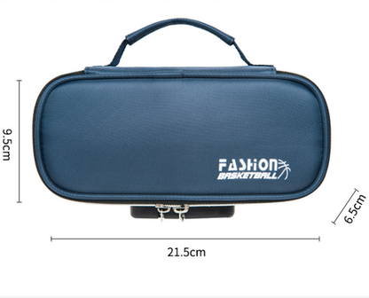 Large Capacity Pencil Case with 4 Compartments Canvas Pen Pouches Multilayer Pen Organizers Bag Oxford Fabric Pencil(blue)