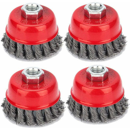 4 pcs Set Conical Brushes, Grinders, Wire Brush, Twisted Cup Brush, Sanding Brushes For Angle Grinder, Corrosion.