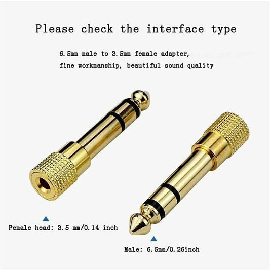 6.35Mm Male To 3.5Mm Female Jack Adapter, Headphone Audio Jack For Audio Mixer/Electric Piano/Keyboard.