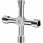 4 Way Multi-Function Key For Electric Water Door Gas Meter Cabinet Box Key Opening (Silver).