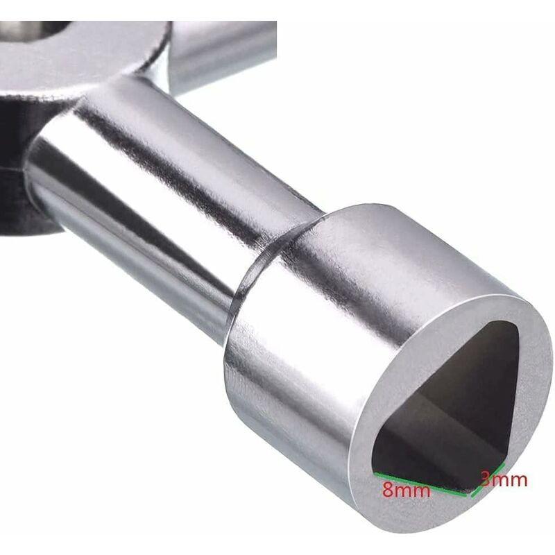 4 Way Multi-Function Key For Electric Water Door Gas Meter Cabinet Box Key Opening (Silver).