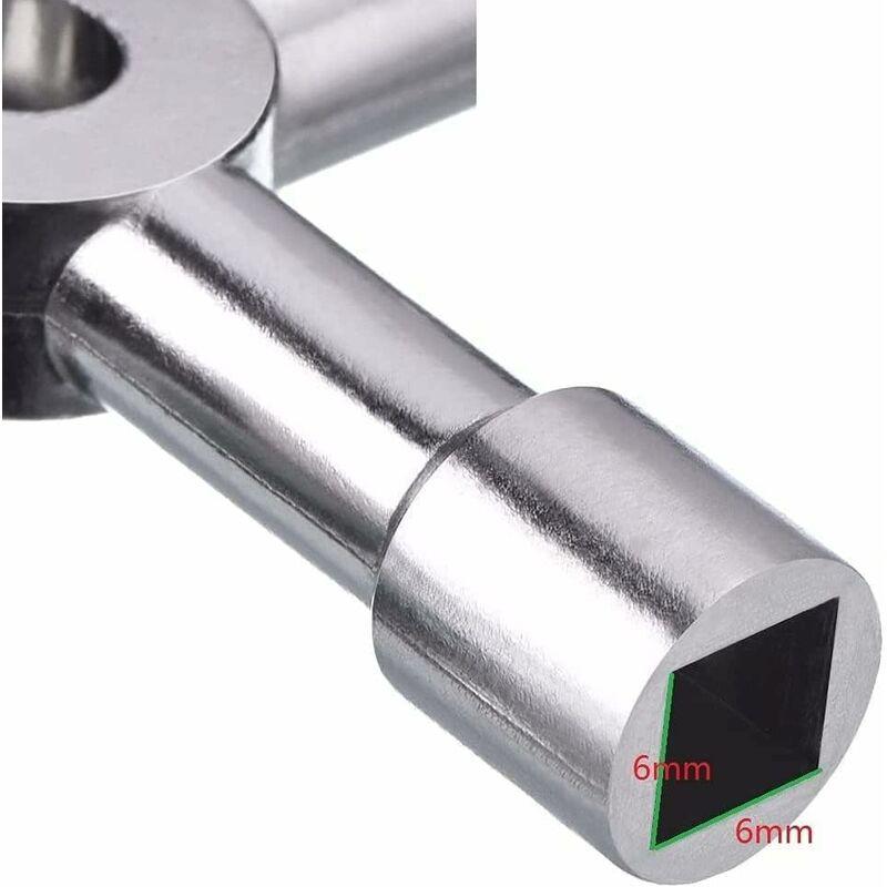 4 Way Multi-Function Key For Electric Water Door Gas Meter Cabinet Box Key Opening (Silver).