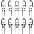 G4 Halogen Bulb, G4 12V 10W Bulb, Warm White 3000K, 150Lm, Dimmable, G4 Halogen Lamp, Clear Capsule Lamp, Pack Of 10