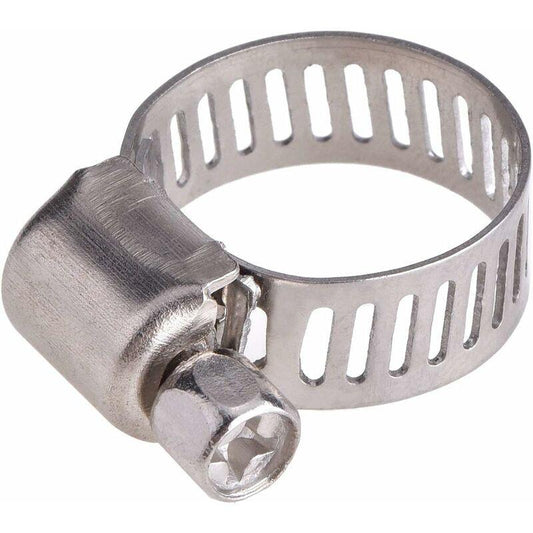 12 pcs Adjustable Stainless Steel Hose Clamp Pipe Clips Fastener (9-16Mm).