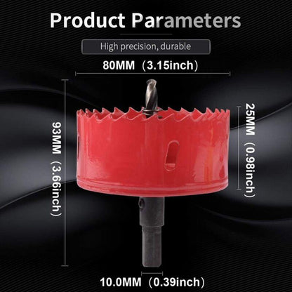 M42 Hss Bi-Metal Hole Saw 80Mm, Hole Saw For Iron, Aluminum, Wood, Drywall, Pipe, Plastic, Fiberboard.