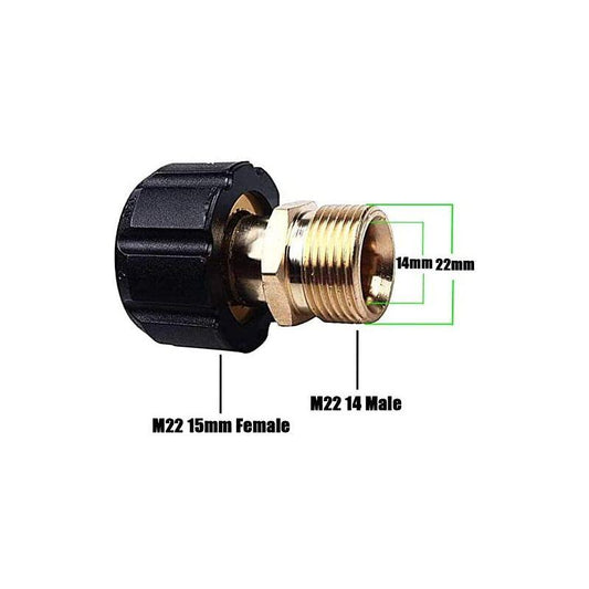 Pressure Washer Connector, M22 X 15Mm Female Thread To M22 X 14Mm Male Thread Quick Connect Pressure Washer Adapter.