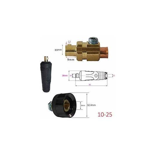 4 pcs Solder Cable Panel Connector Plug Kit 200Amp Quick Connect Socket (Dkj10-25 & Dkz10-25).